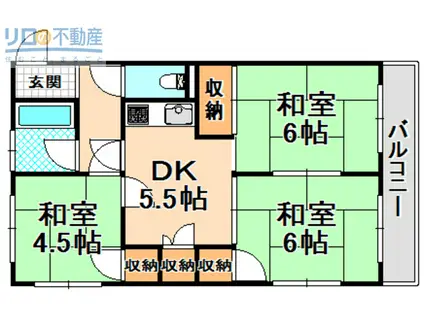 ハイツ寿(3DK/3階)の間取り写真