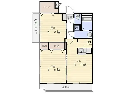 サンシャイン(2LDK/1階)の間取り写真