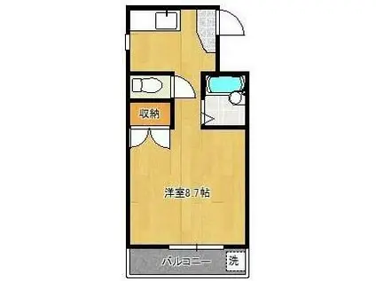 コーポラスKII(ワンルーム/4階)の間取り写真