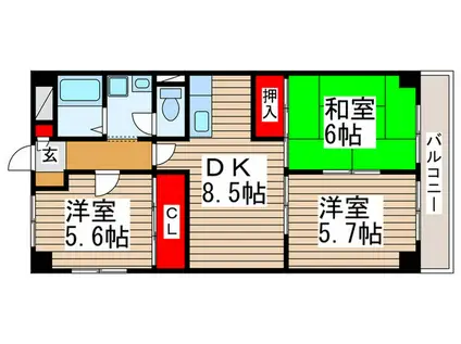 第5千代田マンション(3DK/3階)の間取り写真