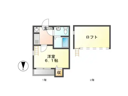 エトワール白金(1K/1階)の間取り写真