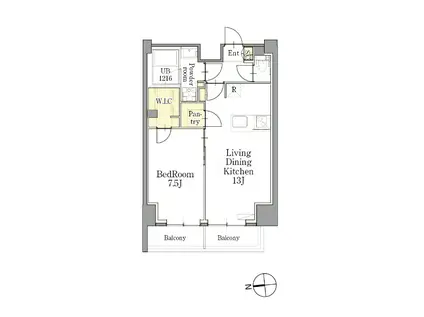 CLASSEUM仙台新寺通(1LDK/12階)の間取り写真