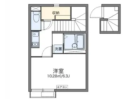 レオネクストラーラ(1K/2階)の間取り写真