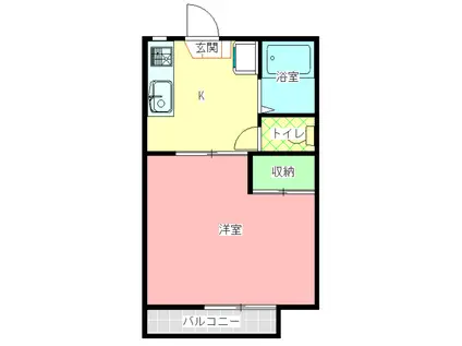 袴塚アルファ(1K/1階)の間取り写真