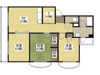 大地マンション(3SDK/1階)の間取り写真