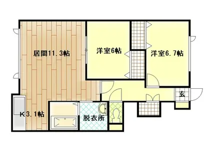 PEACE.III(2LDK/1階)の間取り写真