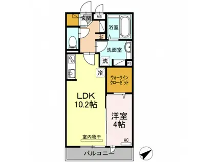 コリーヌ・MONT(1LDK/3階)の間取り写真