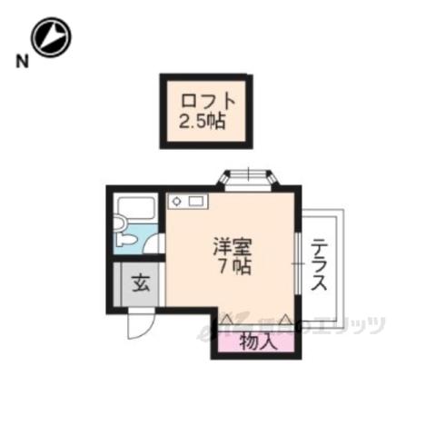 ATTIC赤阪(ワンルーム/1階)の間取り写真