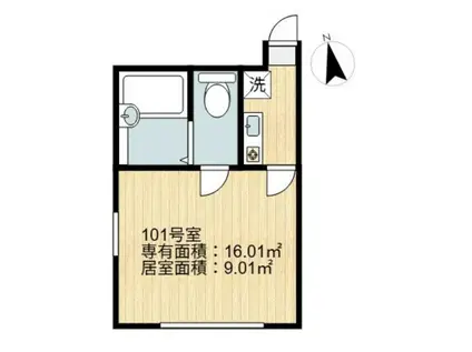 シャンテ小菅(1K/1階)の間取り写真