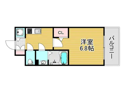 エスリード大阪STATION(1K/5階)の間取り写真