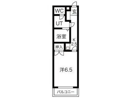 ドミトール高針台(1K/2階)の間取り写真
