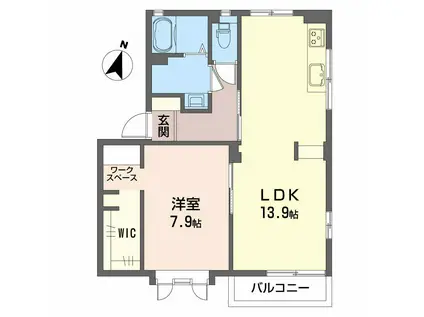 フレグランスGREEN B セ(1LDK/1階)の間取り写真