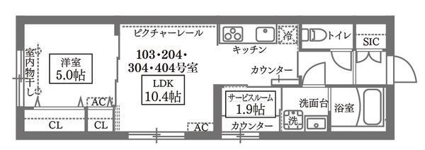 COCOCUBE GRANDE学芸大学(1SLDK/3階)の間取り写真