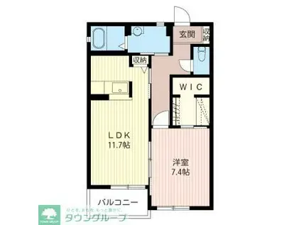 プランドール(1LDK/1階)の間取り写真