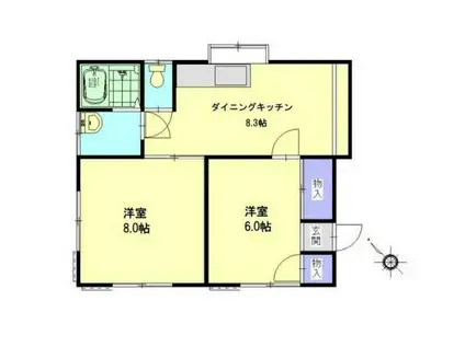 FUGO(2DK/1階)の間取り写真