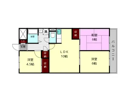 グレースコート大宮(3LDK/4階)の間取り写真