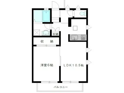 パーシモンヒルズ(1LDK/2階)の間取り写真