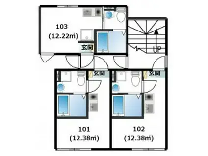 メリディアン常盤台(ワンルーム/1階)の間取り写真