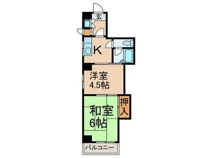 1990TAMADA BLDG(2K/6階)の間取り写真