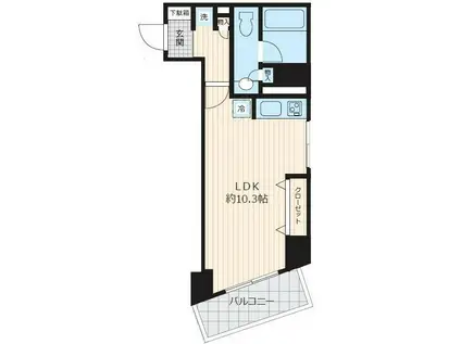 ロワジール三軒茶屋(ワンルーム/3階)の間取り写真