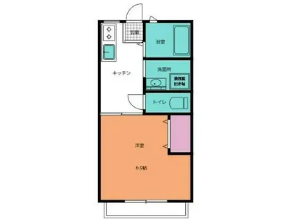 コーポ泉A(1K/2階)の間取り写真