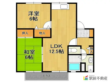 セジュール松泉B(2LDK/1階)の間取り写真