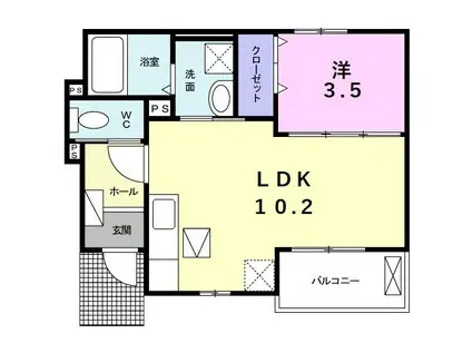 サン フィオーレ(1LDK/1階)の間取り写真
