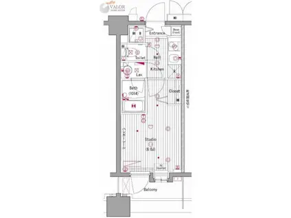 グランド・ガーラ横濱元町(1K/8階)の間取り写真