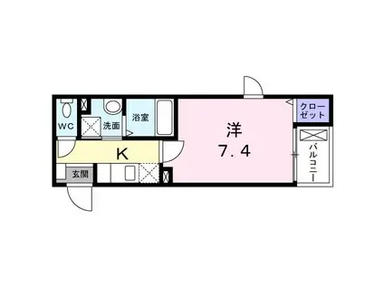 フリーデ(1K/1階)の間取り写真