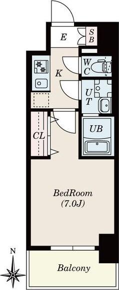 SーRESIDENCE尾頭橋CLARITY(1K/11階)の間取り写真