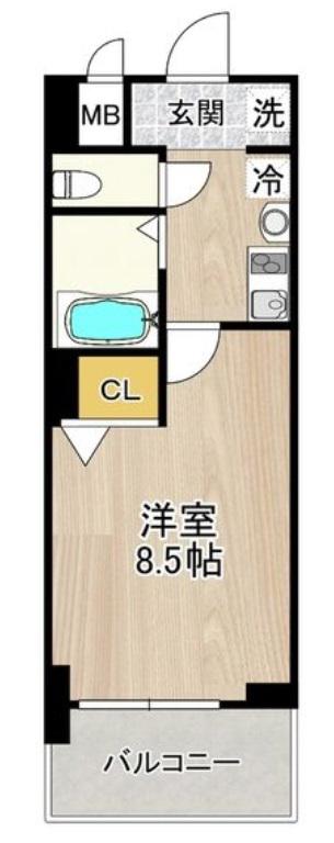 フェニックス日本橋高津(1K/4階)の間取り写真