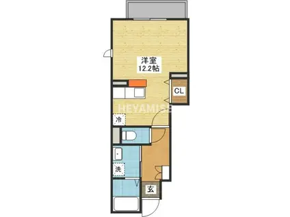 ソレアードI(ワンルーム/1階)の間取り写真