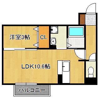 喜宝 ICHINOSE(1LDK/1階)の間取り写真