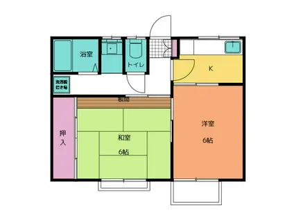 アルプスハイツII(2K/1階)の間取り写真