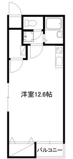 住感シリーズSタイプ住吉(ワンルーム/1階)の間取り写真