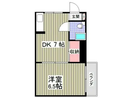 イワモトビル ホワイトコーポラス(1DK/3階)の間取り写真