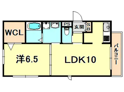 ハイフィールド(1LDK/3階)の間取り写真