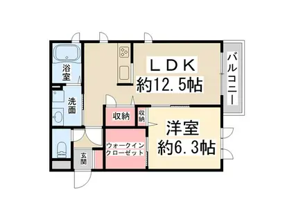 アステルコート(1LDK/1階)の間取り写真