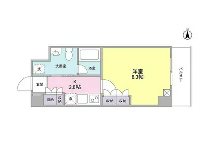 恵比寿三田レジデンス(1K/6階)の間取り写真