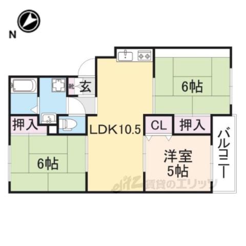 メゾン鈴原(3LDK/1階)の間取り写真