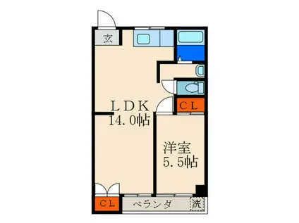 コープラフィーネ(1LDK/1階)の間取り写真