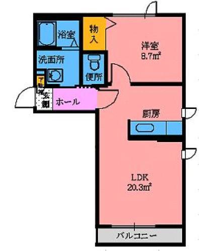アルブル(1LDK/1階)の間取り写真