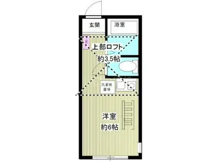 プレミアムコート(ワンルーム/1階)の間取り写真