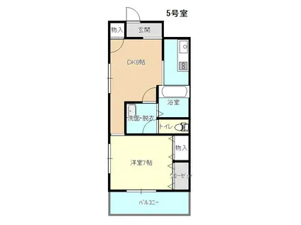 サンパレス前橋(1DK/3階)の間取り写真