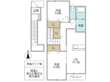 LOHAS(2LDK/2階)の間取り写真