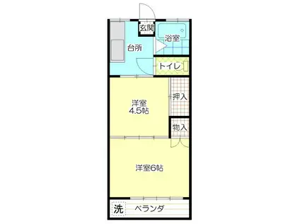 田島ハイツA(2K/2階)の間取り写真