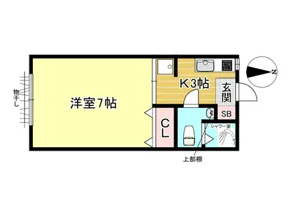 コテージPOLO(1K/1階)の間取り写真