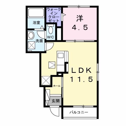 メゾン ルミエール(1LDK/1階)の間取り写真
