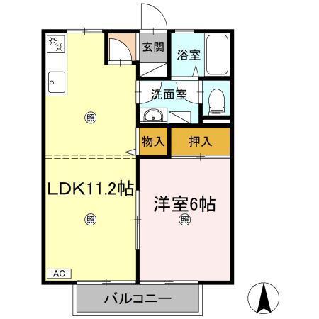 太田田園ハイツC・D(1LDK/1階)の間取り写真