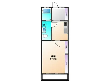 第22北斗ビル(1K/2階)の間取り写真
